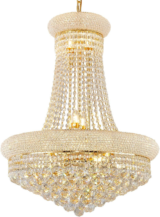 Gold Empire Crystal Chandelier 24Inch Lighting Fixture
