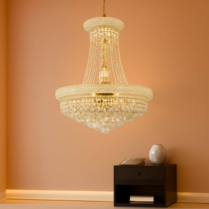 Gold Empire Crystal Chandelier 24Inch Lighting Fixture