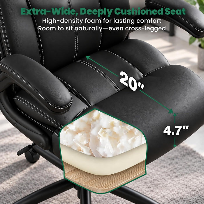 Ergonomic Office Chair, Comfy High Back PU Leather Desk Chair
