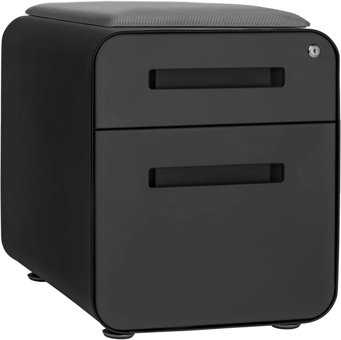 Black Mini Seated File Cabinet