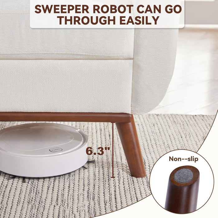 65.2" W Loveseat Sofa, Mid Century Modern Decor Love Seat Couches for Living Room, Button Tufted Upholstered Furniture, Solid & Easy to Install Small Couch for Bedroom Office Apartment, White