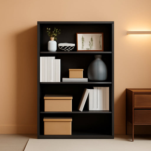 Custos Collection - Bookshelf, 3-Tier Bookcase, Book Shelf, Open Storage Shelf, 9.4 X 31.5 X 32 Inches, for Living Room, Home Office, Dinning Room, Ebony Black ULBC173T56