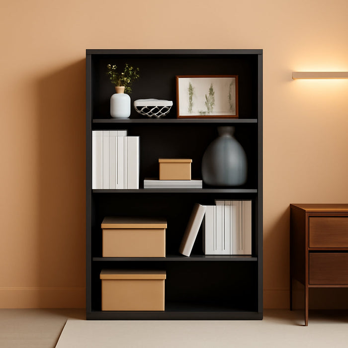 Custos Collection - Bookshelf, 3-Tier Bookcase, Book Shelf, Open Storage Shelf, 9.4 X 31.5 X 32 Inches, for Living Room, Home Office, Dinning Room, Ebony Black ULBC173T56