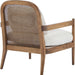 MidCenturyBeigeUpholstered Club Chair Set 2 Open Back