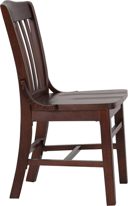 School House Back Walnut Wood Chair