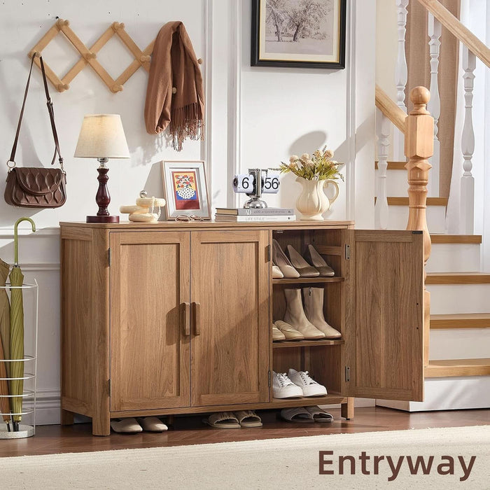 Sideboard Buffet Cabinet with Storage, 46" Arc-Shaped Credenza
