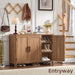 Sideboard Buffet Cabinet with Storage, 46" Arc-Shaped Credenza
