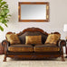 3-PS Living Room Set, Traditional Collection Including Sofa W/3 Pillows, Loveseat W/2 Pillows and Chair W/1 Pillow, Cherry Oak, Vintage/Victorian