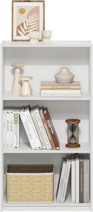 Basic Book Shelf, 3-Tier Modern Bookshelf, Bookcase with Open Shelves, 9.3 X 21.8 X 39.5, for Living Room, Bedroom, Home Office, White
