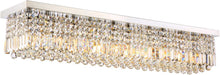 Rectangular Crystal Chandelier 10 Lights Chrome Fixture
