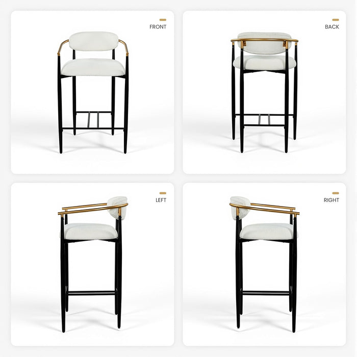 Counter Height Bar Stools Set of 2, 20.5" Extra Wide Seat Bar Chairs with Back, Upholstered Fabric Barstools for Kitchen Island Home Bar, Metal Legs, 25.5" Seat Height,Camel
