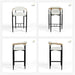 Counter Height Bar Stools Set of 2, 20.5" Extra Wide Seat Bar Chairs with Back, Upholstered Fabric Barstools for Kitchen Island Home Bar, Metal Legs, 25.5" Seat Height,Camel