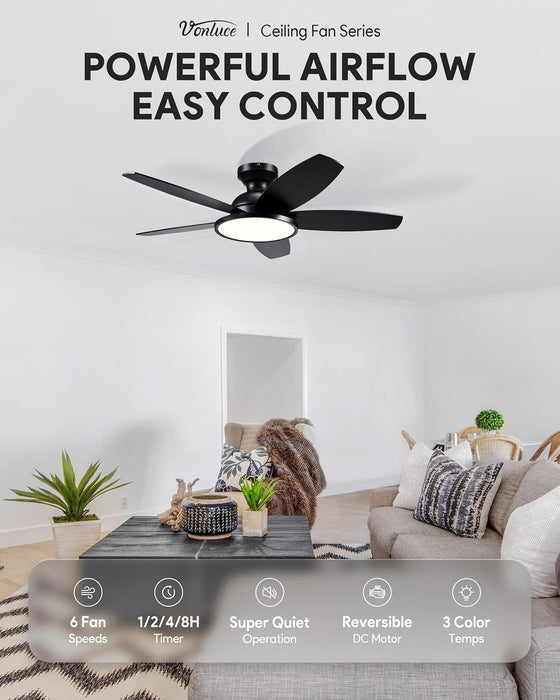 Contemporary 42 Inch Anthracite Indoor Ceiling Fan
