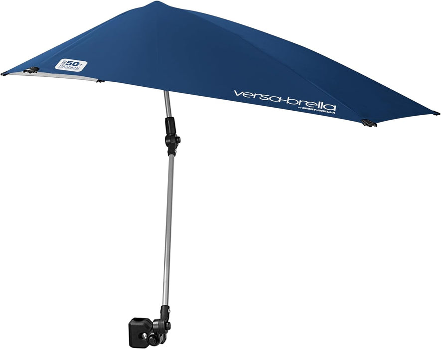 Versa-Brella UPF 50+ Personal Sun Shade - Portable Umbrella for Sports & Outdoors - Secure Clamp, 360-Degree Swivel Adjustable Position for Maximum Sun Protection - Compact with Carry Case