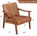 Lux PU Leather Contemporary Accent Chair LightBrown