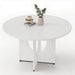 Round Dining Table for 4-6, 47” Modern Kitchen Dining Table Circle with Pedestal Wood Base,Rustic round Table for Kitchen, Living Room, Dining Room (White)