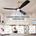52 Inch MatteBlack Ceiling Fan EnergyEfficient Remote