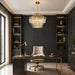 15-Light Modern Luxury Gold round Crystal Chandeliers for Dining Room 24"