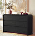 Black Dresser for Bedroom, 47.2" Wood Chest of 7 Drawers