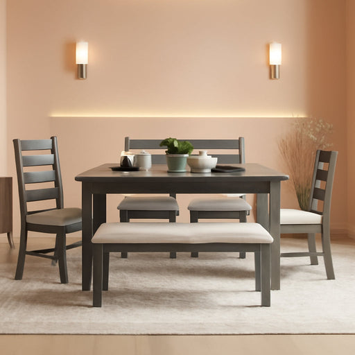 6-Piece Rustic Wood Dining Set