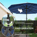 14.4Ft Large Patio Umbrella with 36 Solar LED Lights