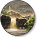 Illuminated Mountain Waterfall Wall Art 30x30 Inch
