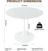 42 Inch round Dining Table for 4, White Tulip Dining Table with Thickened Tabletop & Sturdy Metal Pedestal, Mid-Century Modern Kitchen Table for Dining Room,Living Room,Cafe (White)