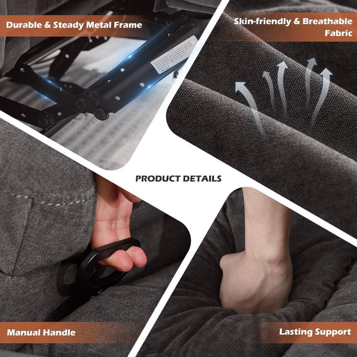 Recliner Sofa with Cup Holders for Living Room 3 Seat Manual Oversized Recliner Chiar with Ergonomic, Side Pocket for Adult