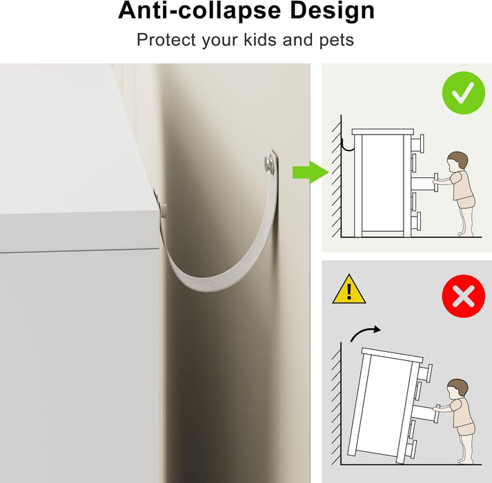 White Solidwood Eight Drawer Dresser Deepstorage Organizer