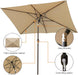 Rectangular Patio Umbrella, Table Market Umbrella with Tilt and Crank, Outdoor Umbrella for Garden, Deck, Backyard, Pool and Beach