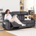 Manual Recliner Chair Set，Fabric Reclining Sofa Chair with Cup Holders, Upholstered Recliner with Side Pockets Suitable for Living Room Furniture (3)