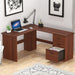 51 X 59 Inches L-Shaped Home Office Wood Corner Desk with Box Box File Drawers, Walnut