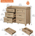 Oak Dresser Featuring Six Deep Drawers StorageUnit