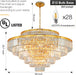 Crystal Chandeliers Modern Style Gold 39 Inch & Lights round Hanging Classic, Pendant Ceiling Chandelier Lighting Fixture 7-Tier for Dining Room Living Room