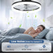 Ceiling Fan with Light, 20" Modern Low Profile Foldable Ceiling Fans with 6 Wind Speeds, Dimmable Smart Ceiling Fan Light with Remote for Bedroom, Kids Room and Living Room (Black)