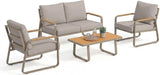 4 Piece Patio Furniture Set Outdoor Conversation Set Brown