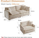 Luxury 2 Piece Loveseat Couch & Sofa Armchair Set, Modern Upholstered Chenille Cloud Couches Set Furniture with 5 Pillow for Living Room Bedroom Office Apartment, Light Coffee