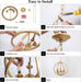 Gilded Orbital Chandelier Three Light Pendant Fixture