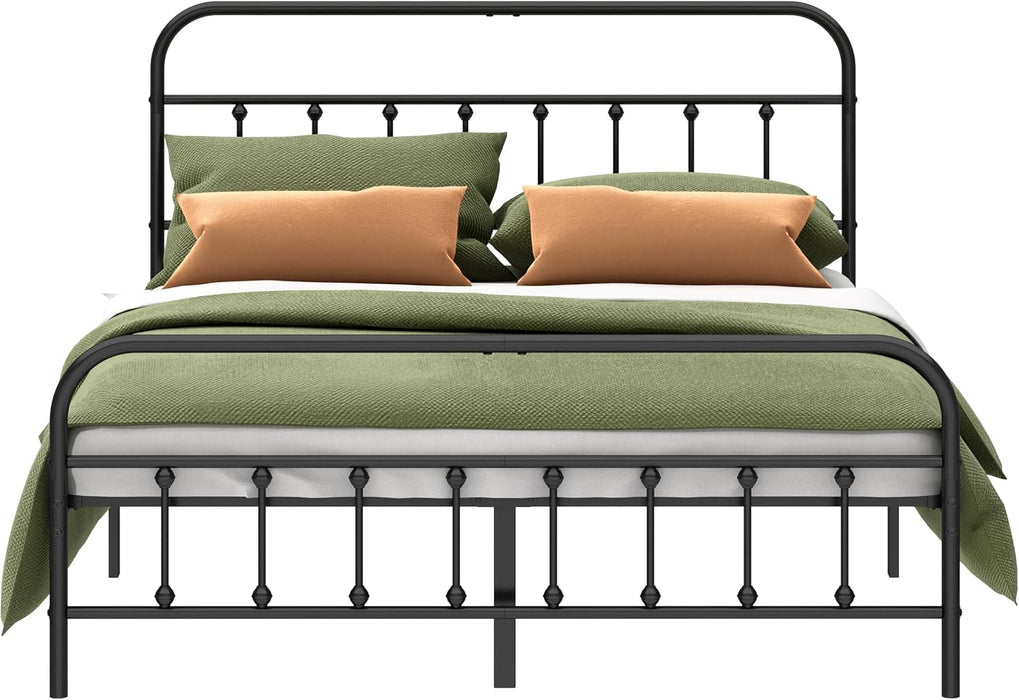 Metal Bed Frame Queen Size,Easy to Assemble,Black
