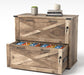 Two Drawer Rustic Graywashed Filing Cabinet Lockable