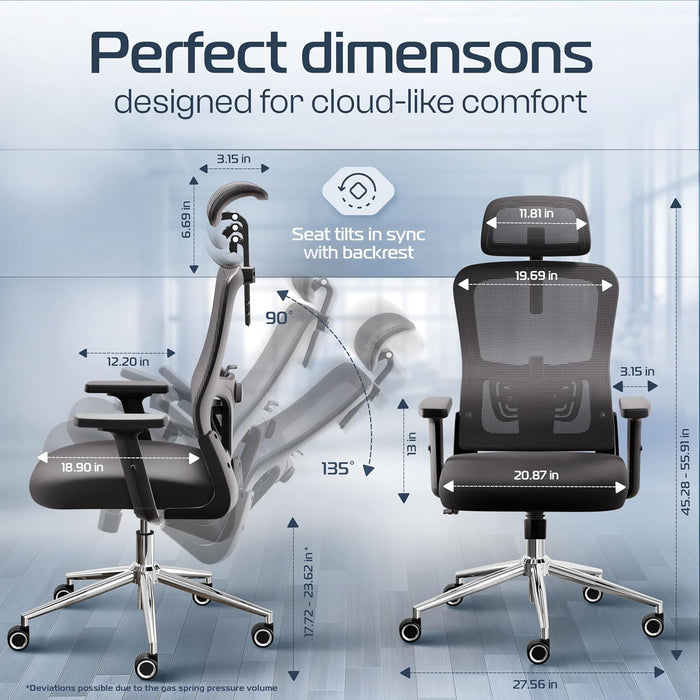Brightseat Ergonomic Office Chair Black [#1 in Value] Desk Chair