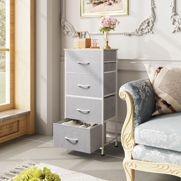 small grey dresser for bedroom Amazon.com: Wodeer Grey Dresser for Bedroom, Wooden 4 Drawer Dresser with LED Light, Dressers & Chests of Drawers with Metal Handles, Storage and Organization for Bedroom, Hallway, Entryway, Gray : Home &