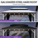 8' X 12' Outdoor Gazebo Galvanized Steel Double Roof White Aluminum Frame Hardtop Heavy Duty Gazebo with Curtain and Netting for Patio Garden and Backyard, Grey