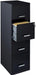 Black Metal Letter File Cabinet, 18" Deep, 4 Drawers