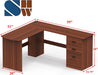 51 X 59 Inches L-Shaped Home Office Wood Corner Desk with Box Box File Drawers, Walnut
