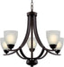 24 Inch Chandelier Featuring Frosted Alabaster Glass
