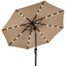 10 Ft. Market Solar LED Lighted Tilt Patio Umbrella W/Uv-Resistant Fabric in Tan