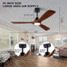 52" Wood Ceiling Fan with Lights Remote Control,Quiet DC Motor 3 Blade Ceiling Fans for Patio Living Room, Bedroom, Office,Indoor Outdoor(Black+Dark Walnut)