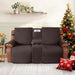 Waterproof Loveseat Recliner Cover with Console Non-Slip Reclining Couch Covers Split Sofa Slipcovers with Elastic Straps for Kids, Dogs, Pets (Chocolate, 2 Seater)