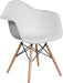 Alonza Series White Plastic Chair with Wooden Legs